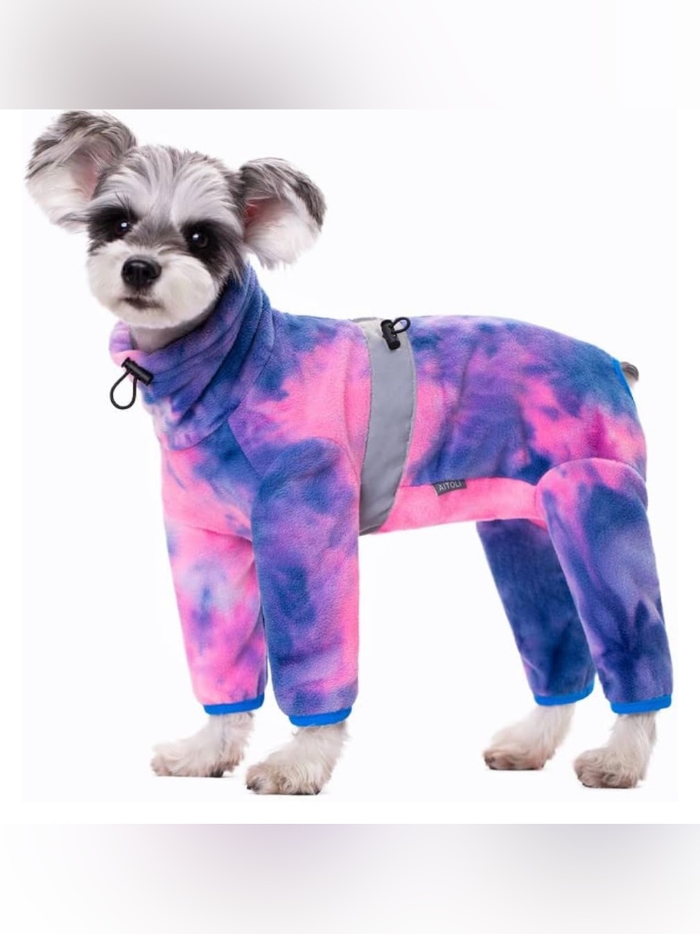 AITOLI Dog Coat for Small Dogs, Polar Fleece Dog Pajamas Bodysuit for Small (M)